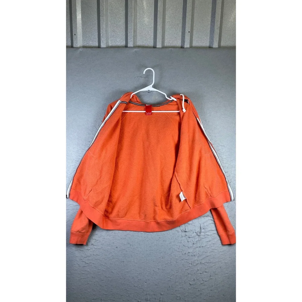 Nike Full Zip Hoodie Mens XL Orange Excellent Oversized Graphic Logo Sweatshirt